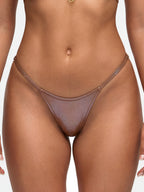 Thong Bikini Bottom MARY - brown snake